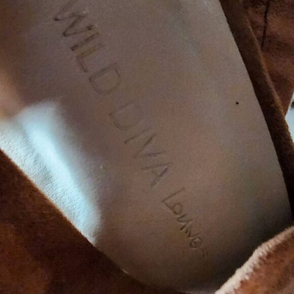 Wild Diva Lounge Suede Lace Up Platform Heeled Ankle Strap Sandals Brown Size 7 - Picture 8 of 9